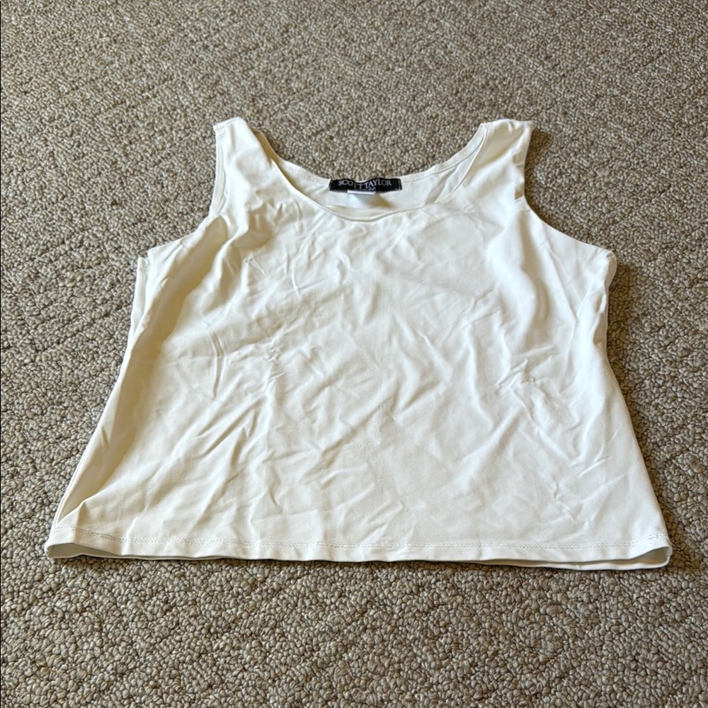 Scott Taylor Petite Women's White Tank Top